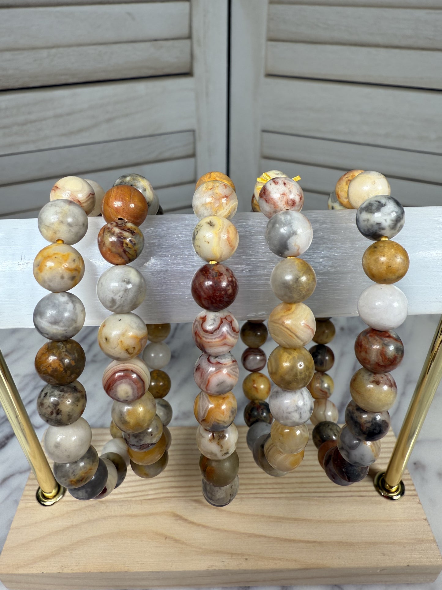8mm Crazy Lace Agate Bracelet