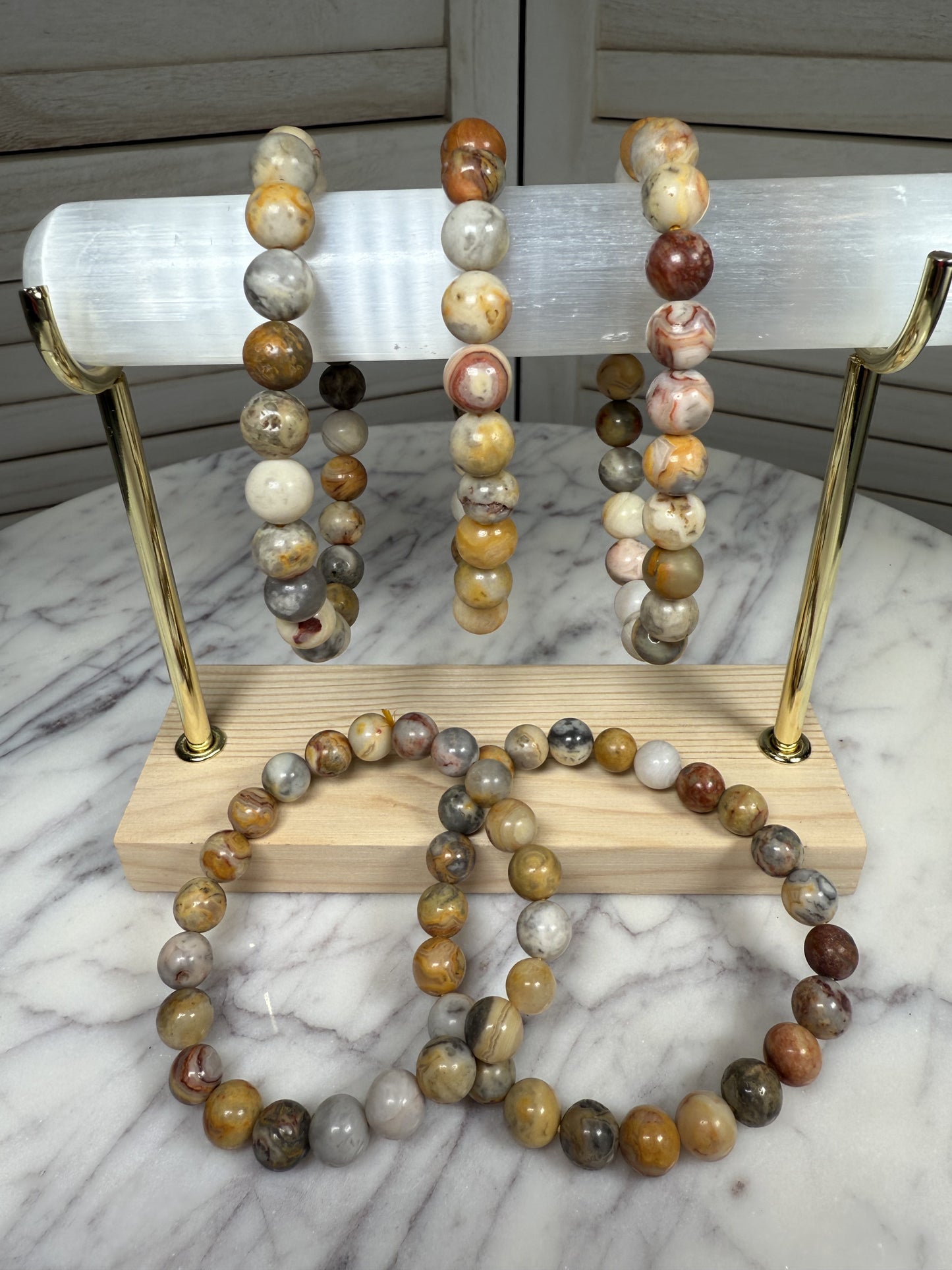 8mm Crazy Lace Agate Bracelet