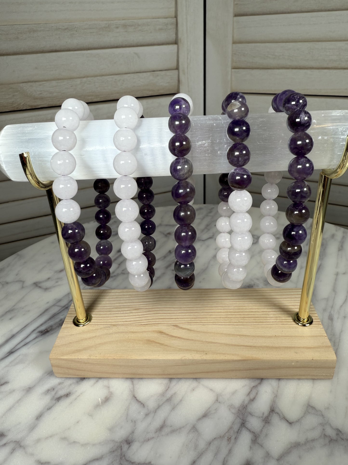8mm Girasol & Amethyst Bracelet