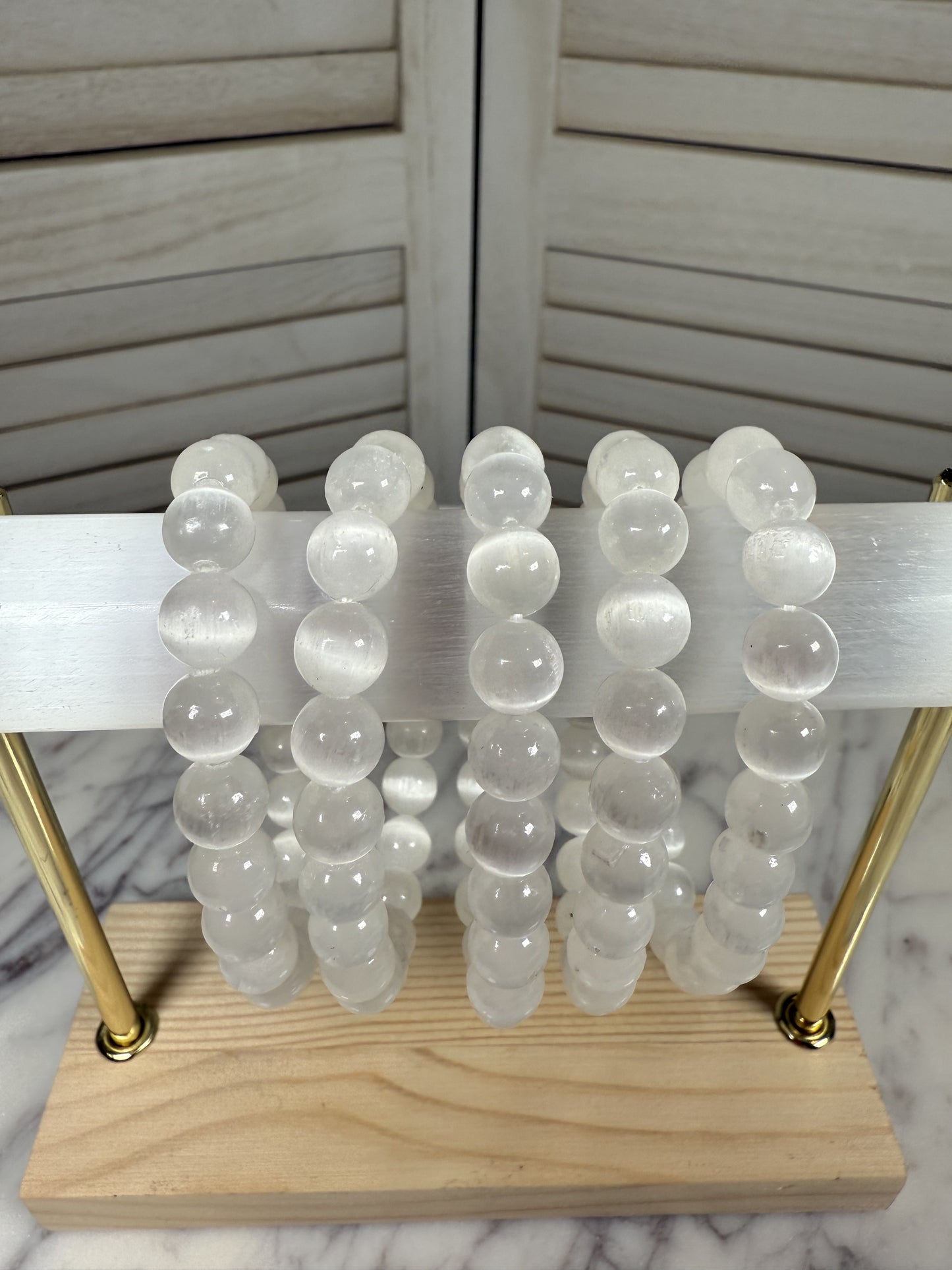 8mm Selenite Bracelet