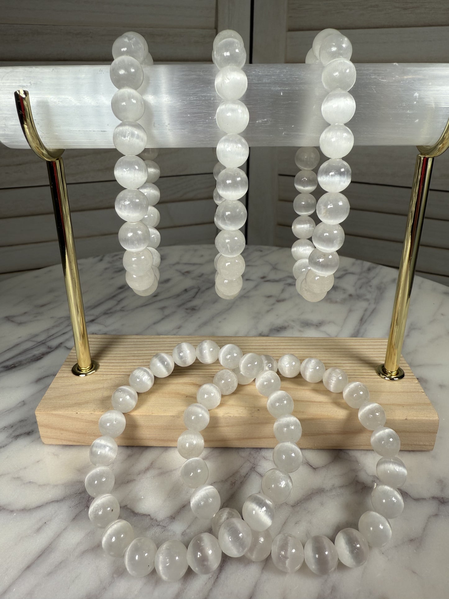 8mm Selenite Bracelet