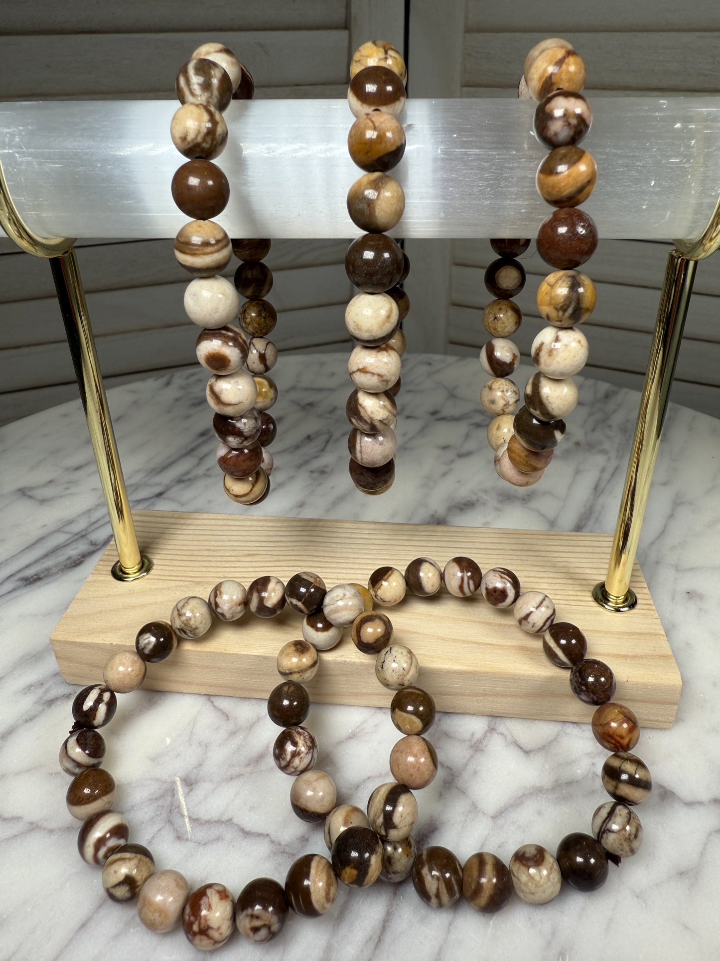 8mm Zebra Jasper Bracelet