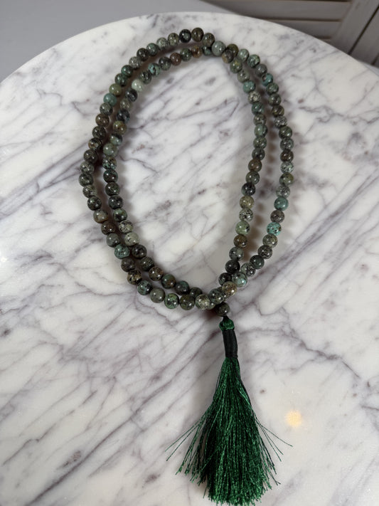 African Turquoise Mala Necklace