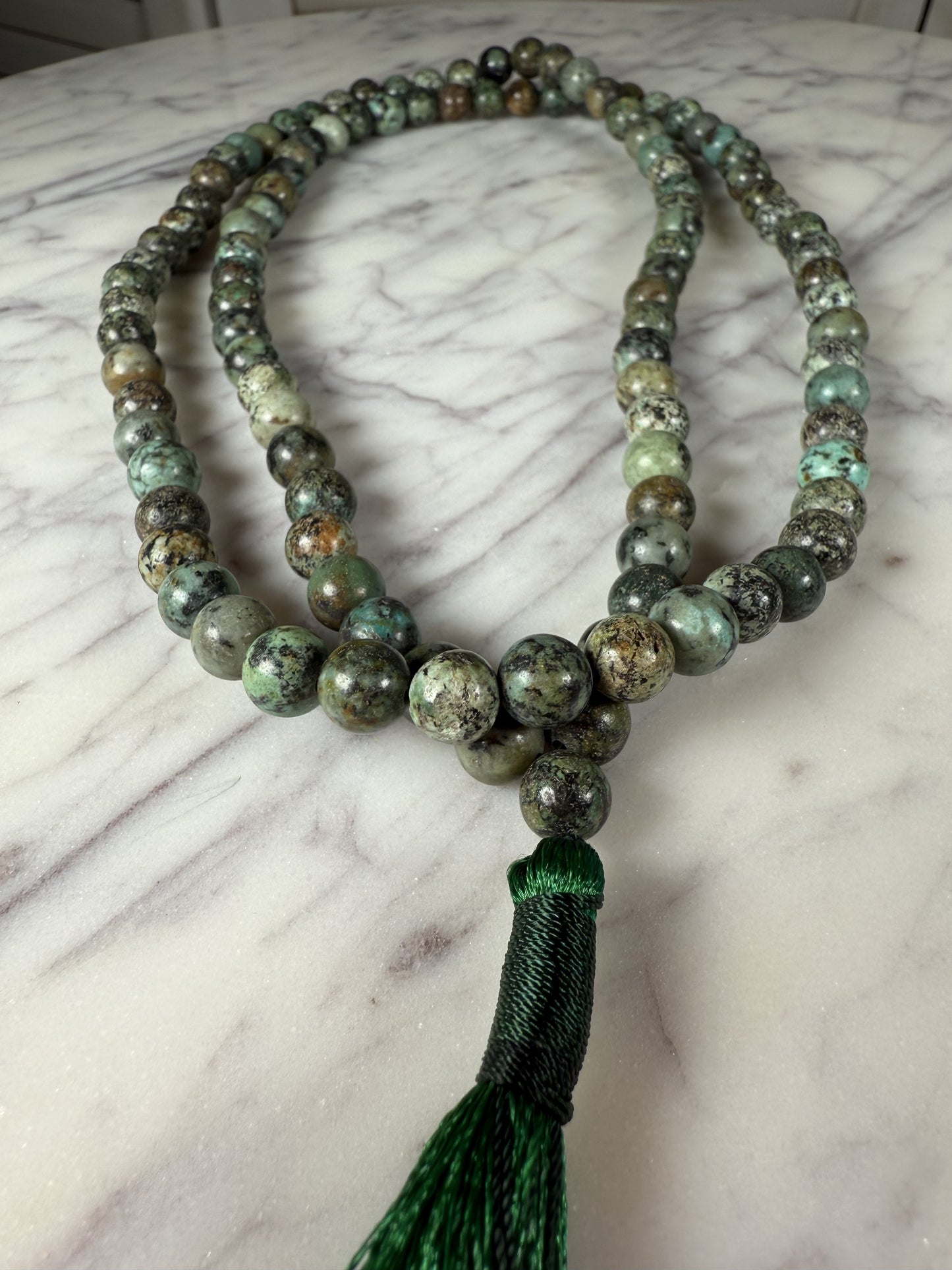 African Turquoise Mala Necklace