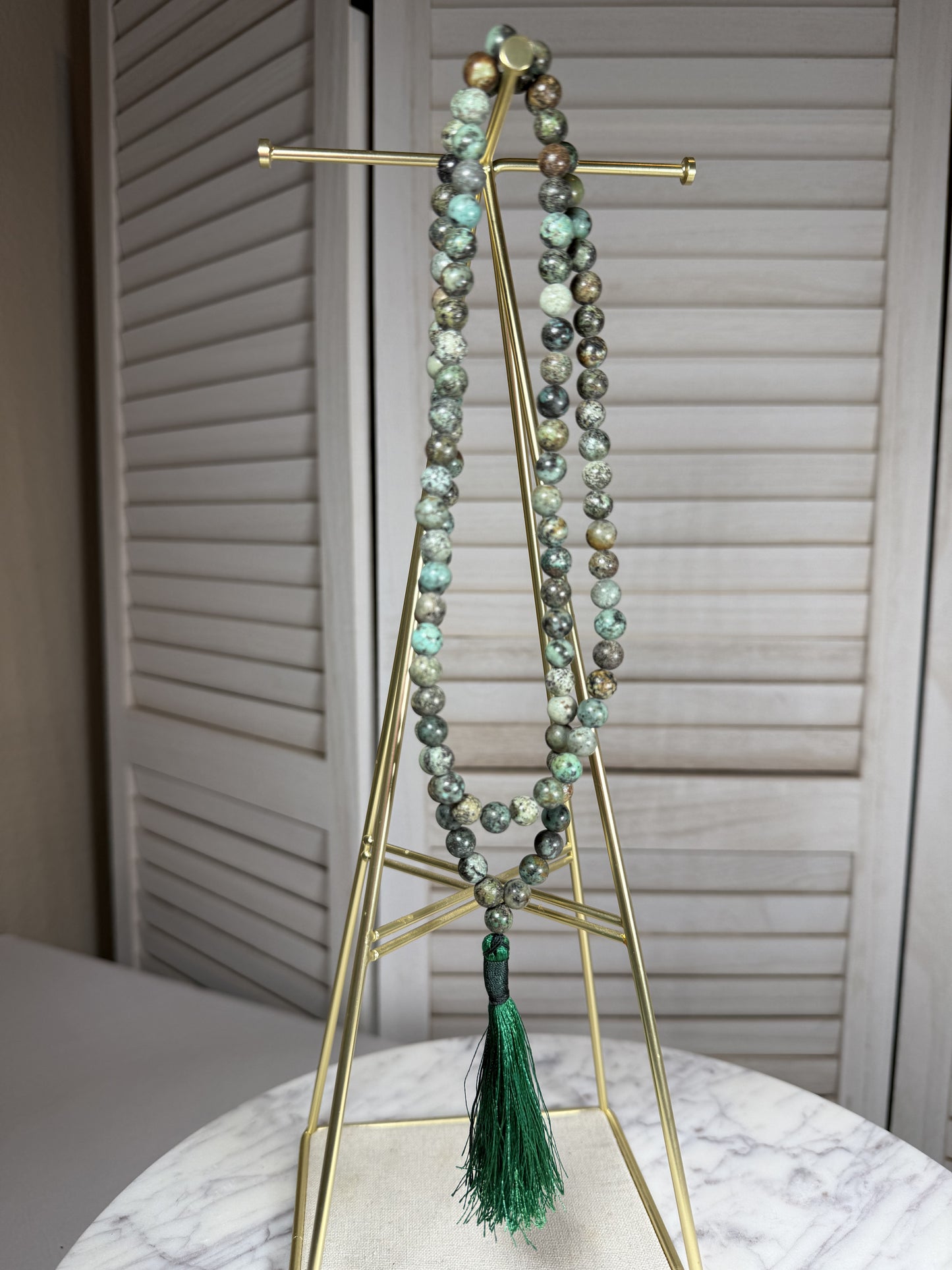 African Turquoise Mala Necklace