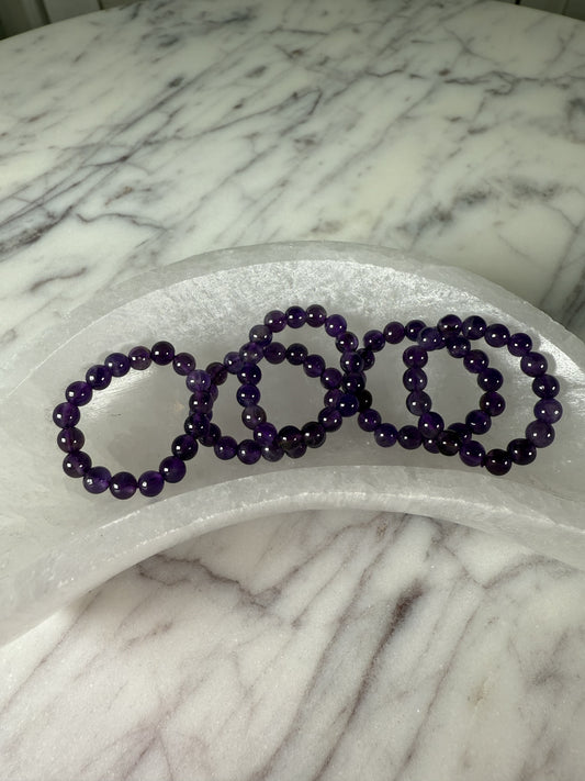 Amethyst Mini Bead Rings