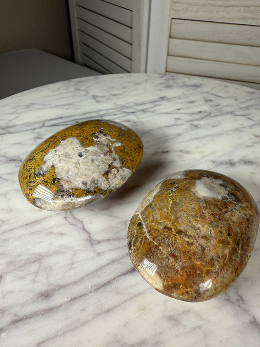 Bumblebee Jasper Palm Stone