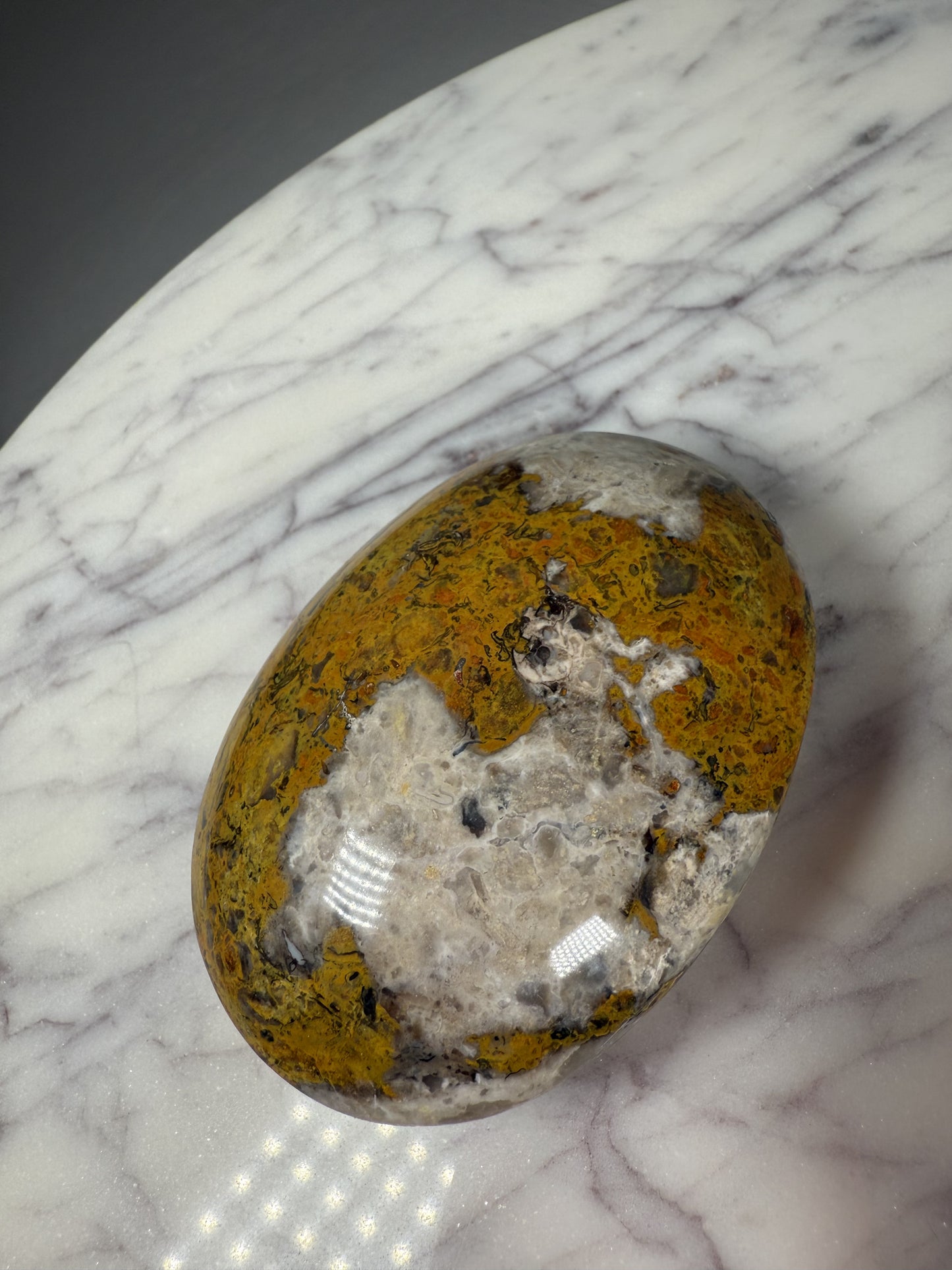 Bumblebee Jasper Palm Stone
