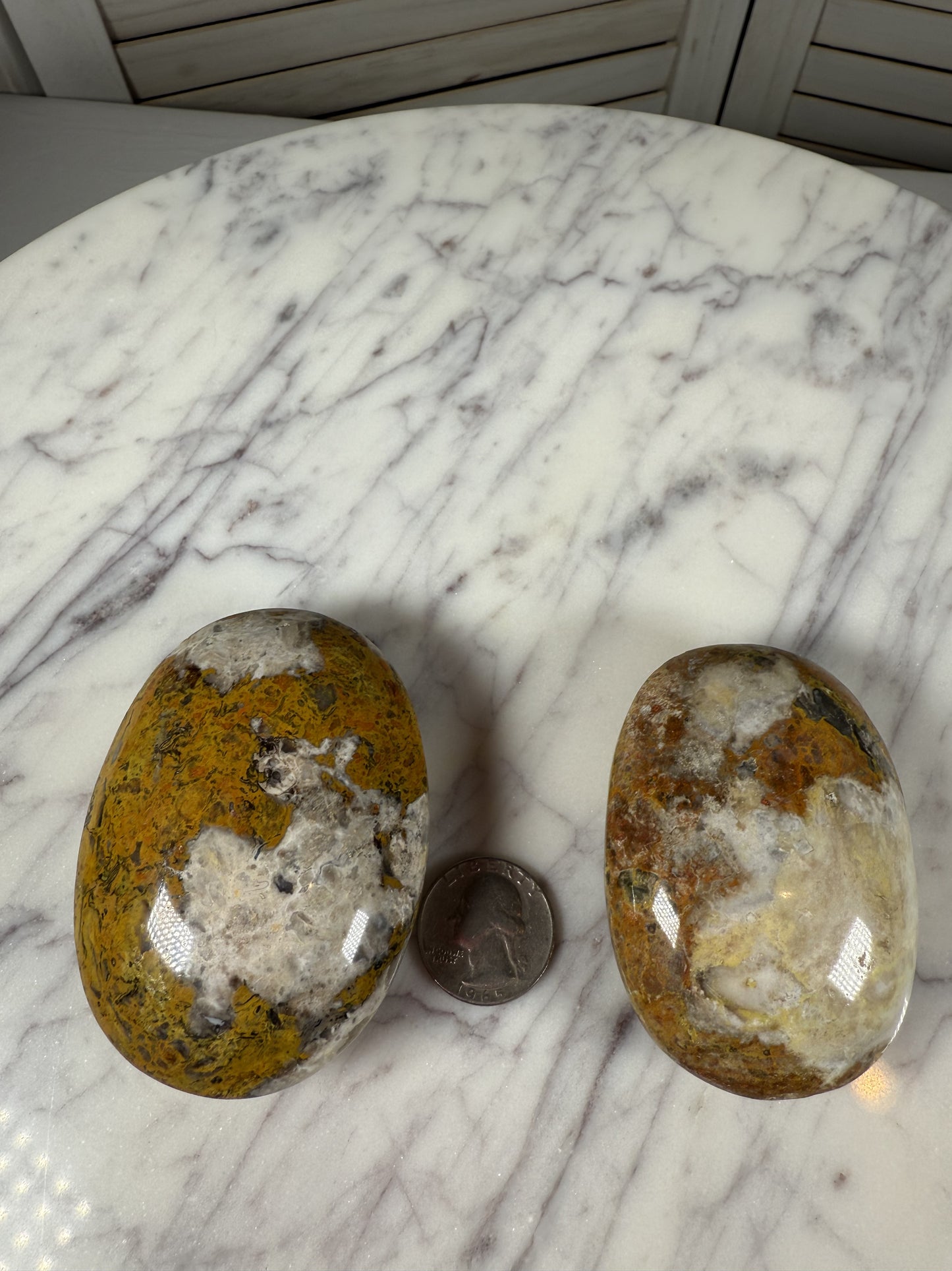 Bumblebee Jasper Palm Stone