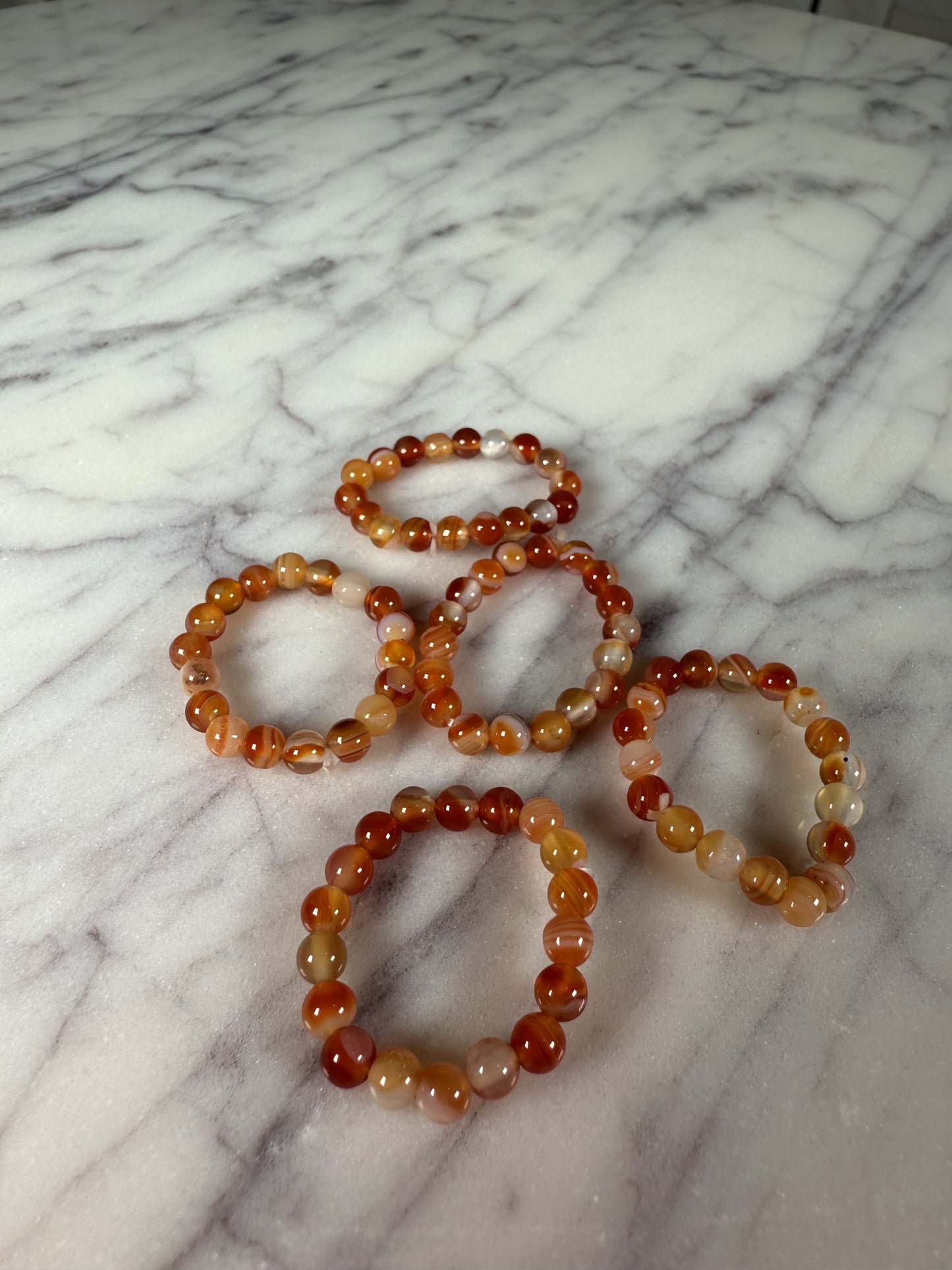 Carnelian Mini Bead Rings