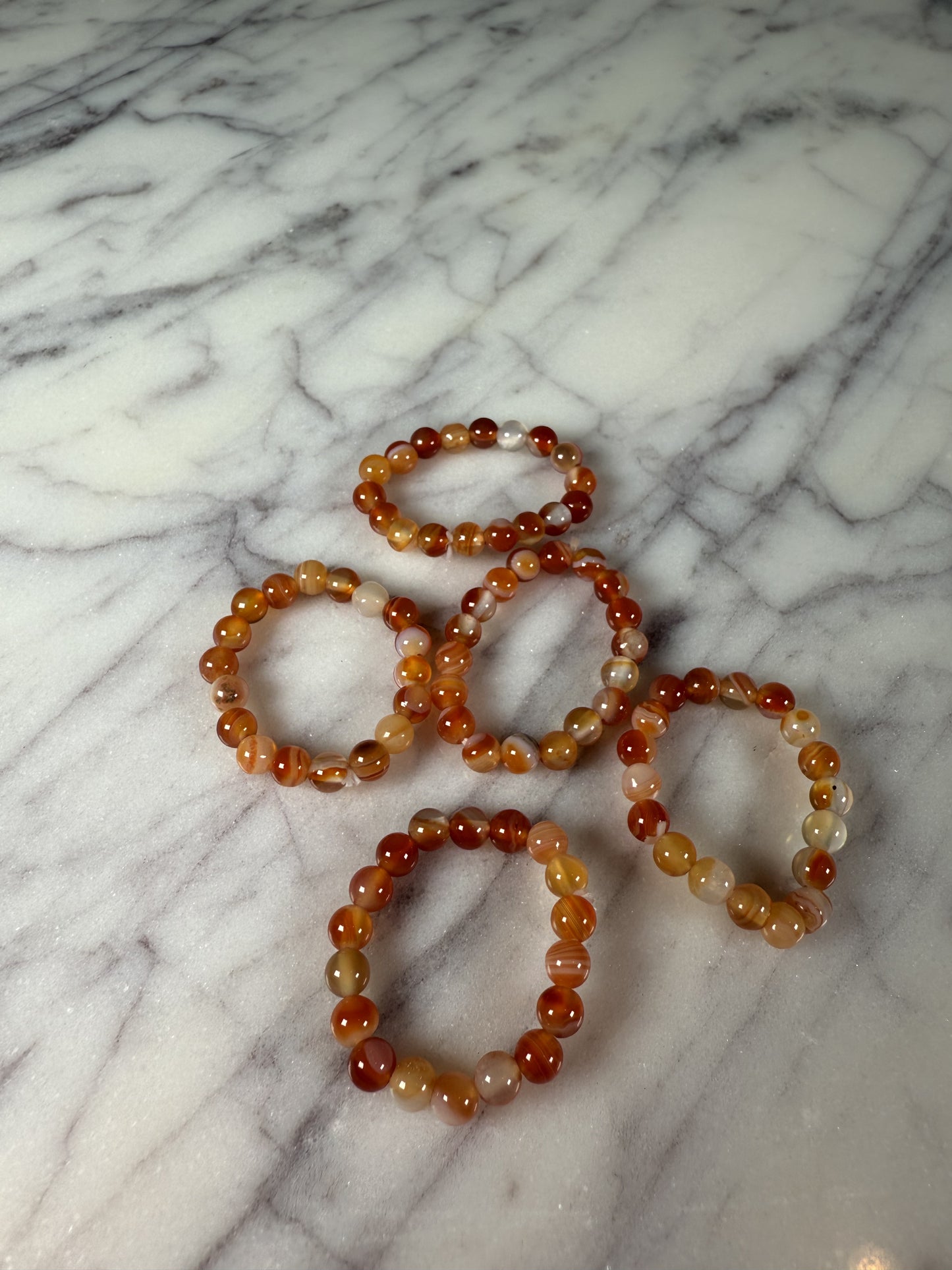 Carnelian Mini Bead Rings