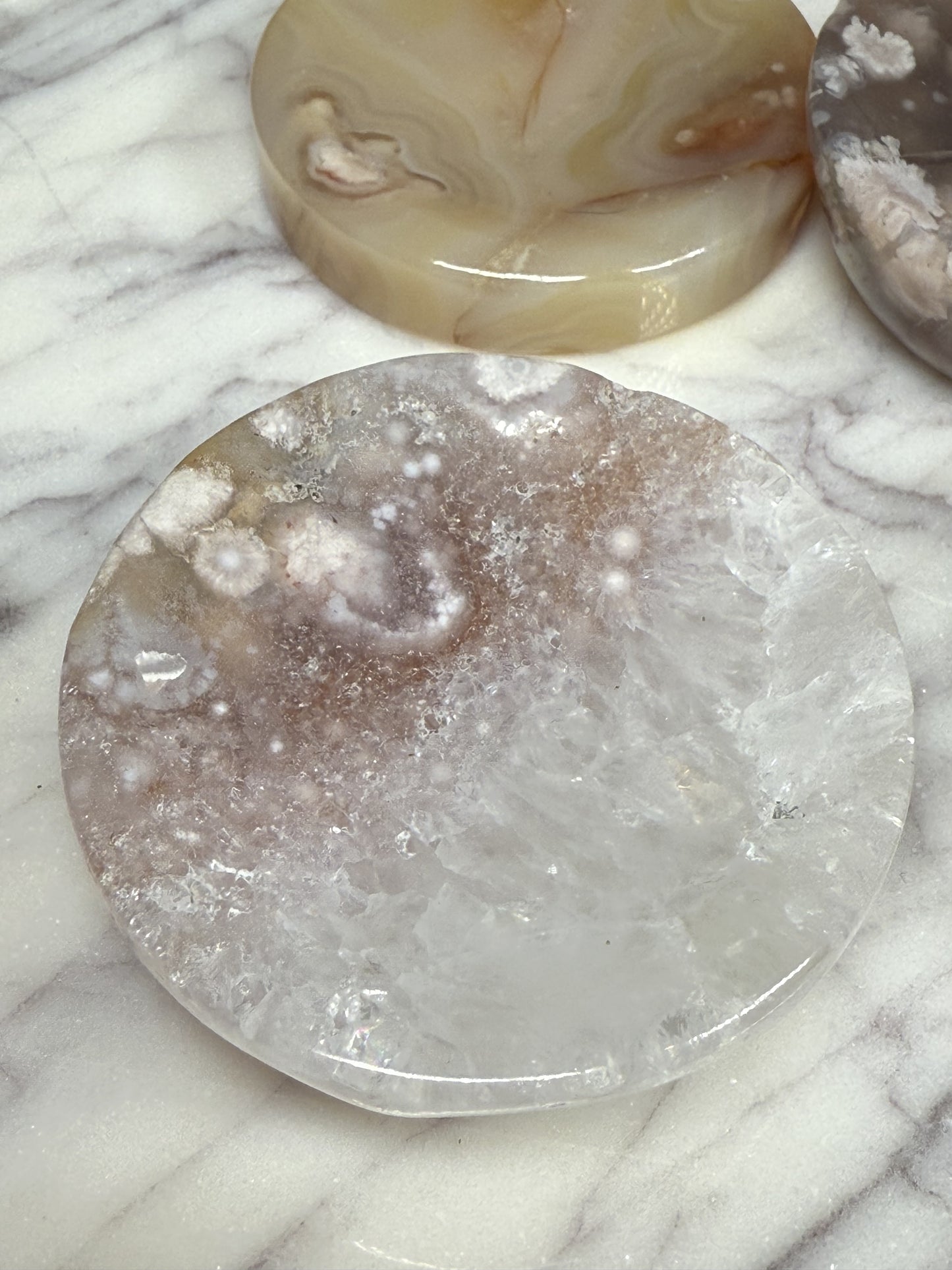 Flower Agate Small Dish / Sphere Holder