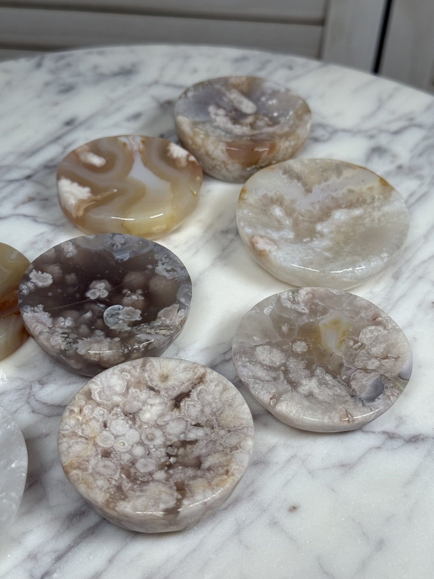 Flower Agate Small Dish / Sphere Holder