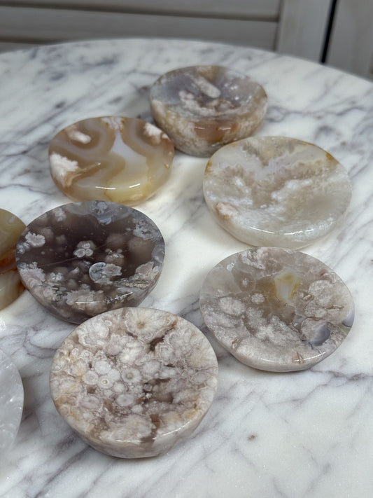 Flower Agate Small Dish / Sphere Holder