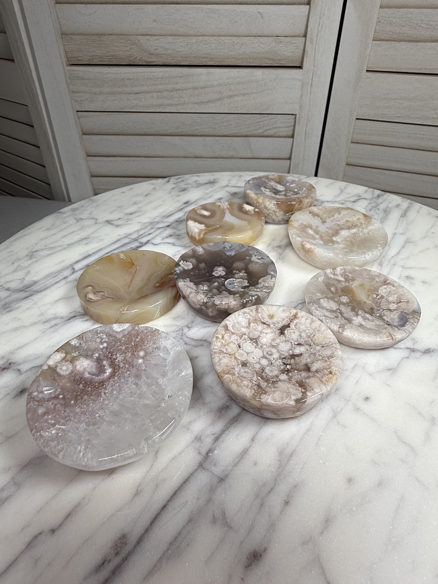 Flower Agate Small Dish / Sphere Holder