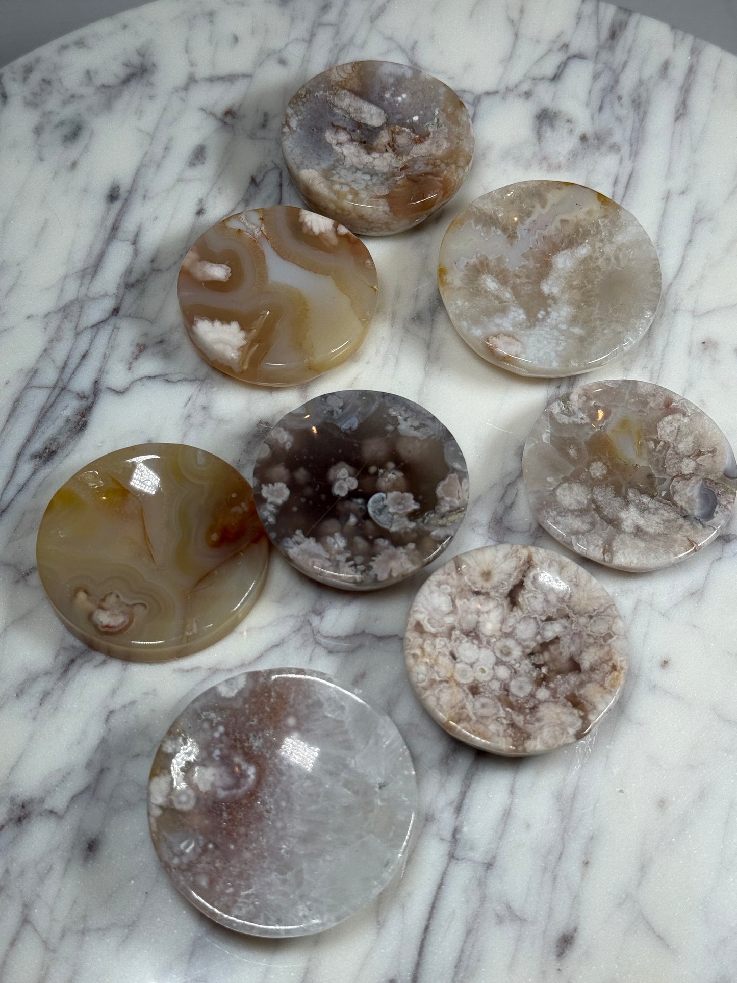 Flower Agate Small Dish / Sphere Holder