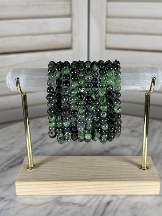 6mm Ruby in Zoisite Bracelet