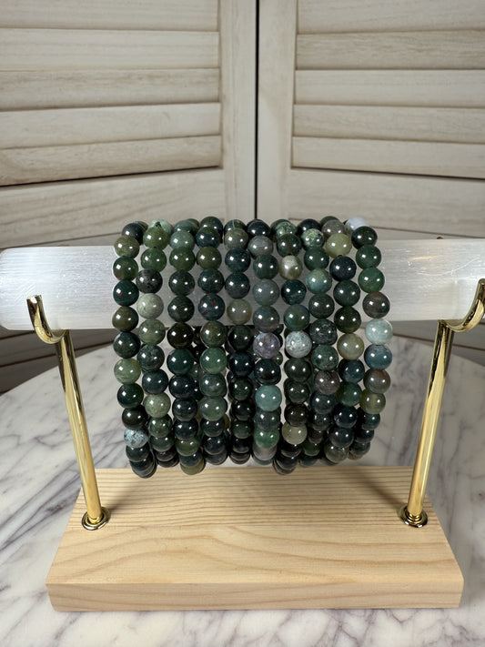 6mm Moss Agate Bracelet