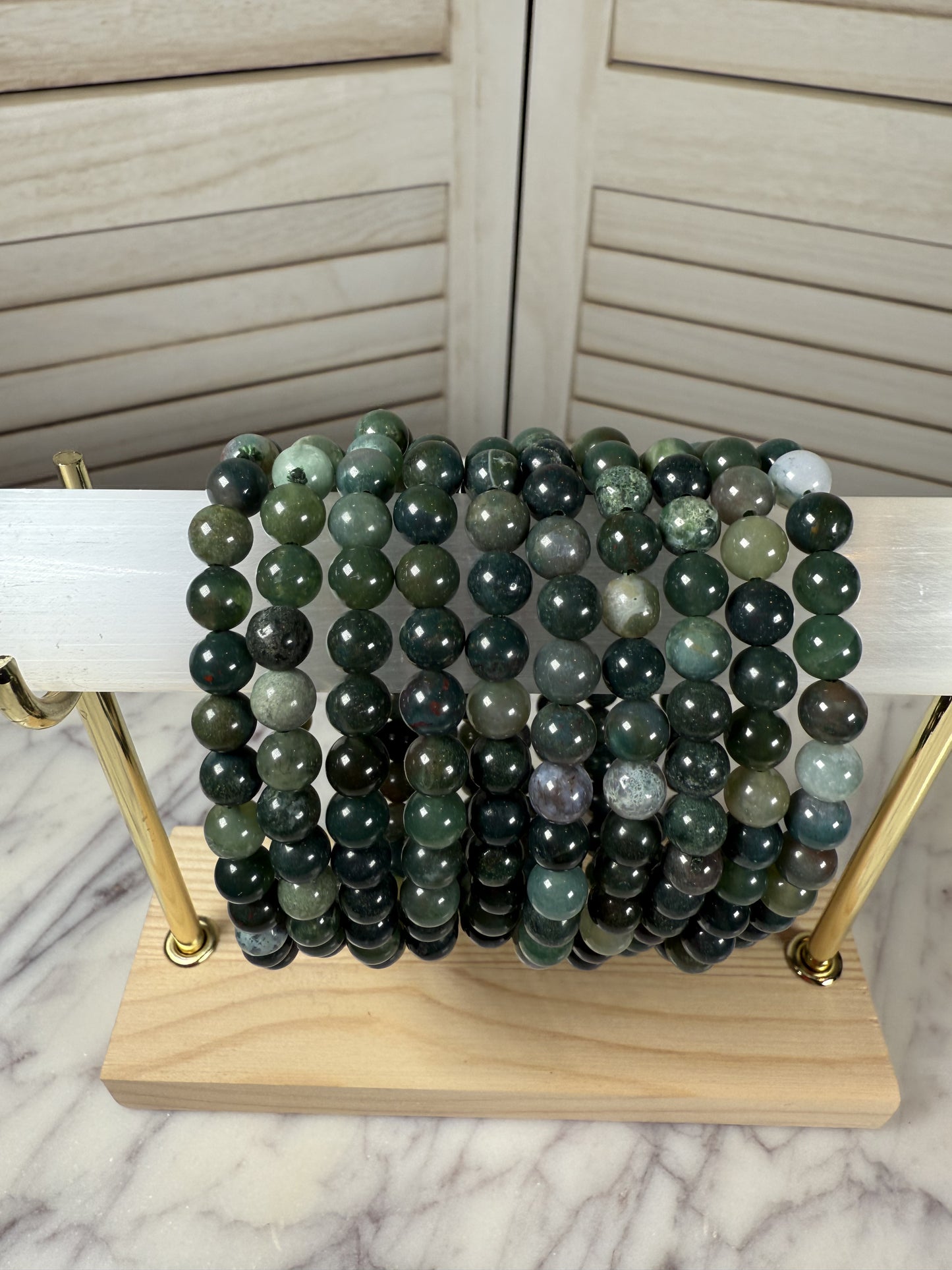 6mm Moss Agate Bracelet