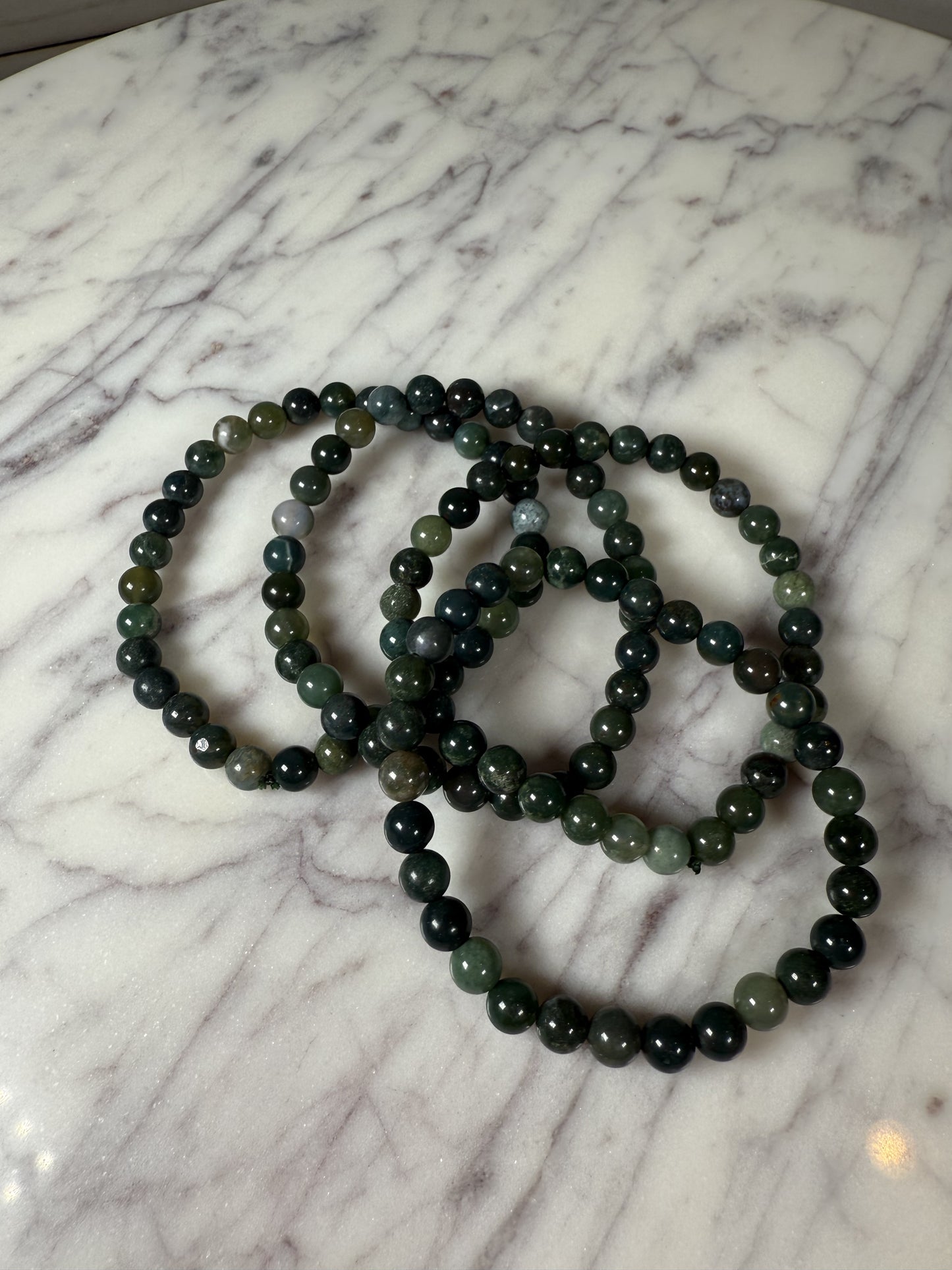 6mm Moss Agate Bracelet