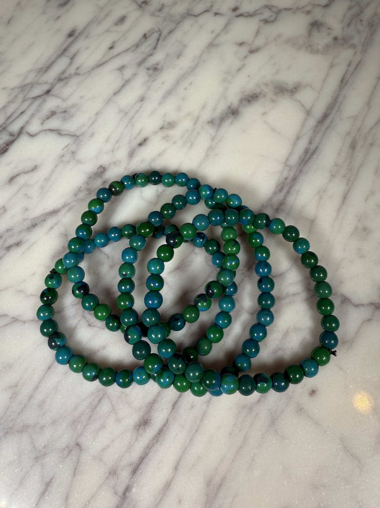 6mm Malachite and Chrysocolla Bracelet