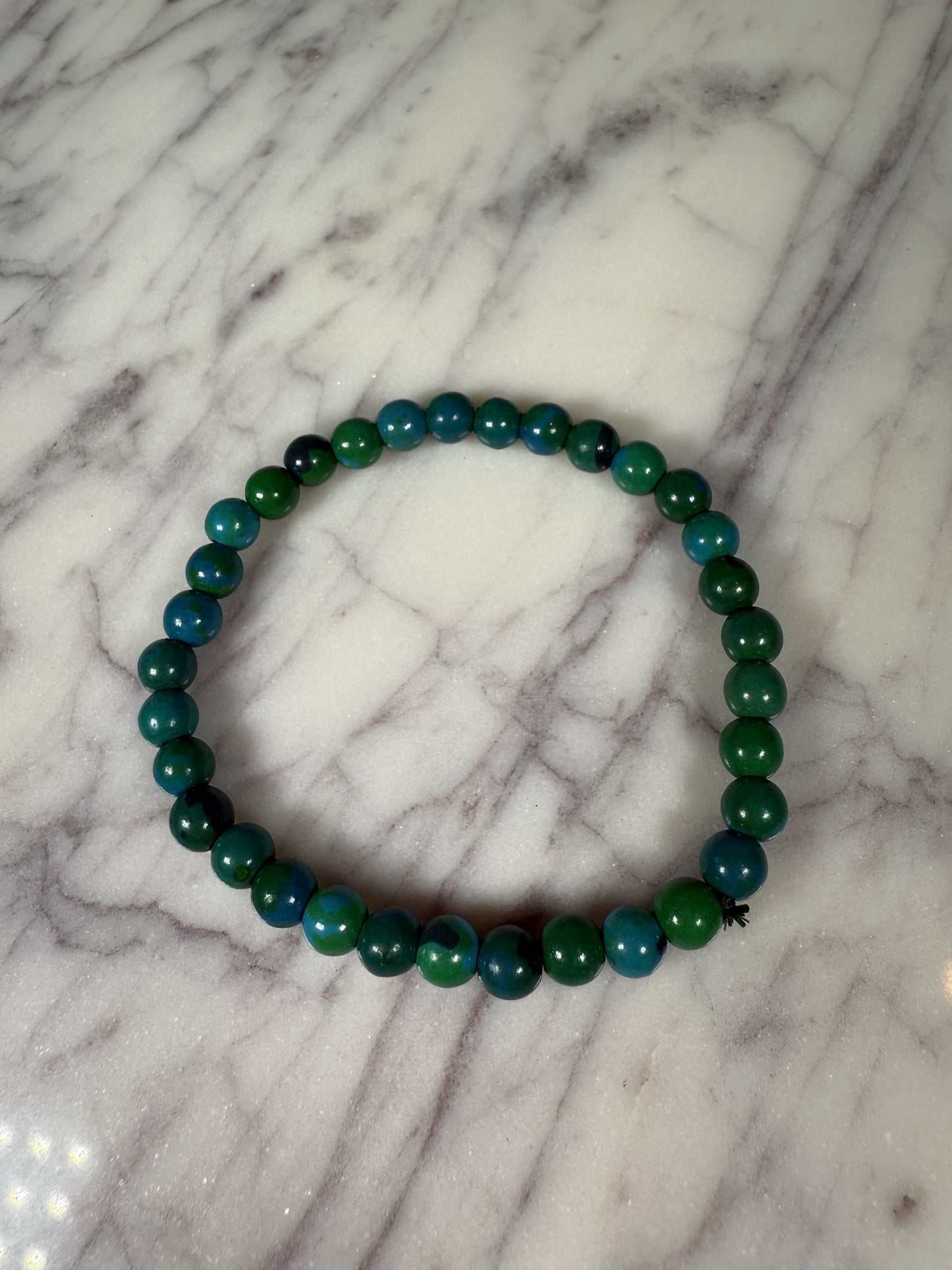 6mm Malachite and Chrysocolla Bracelet