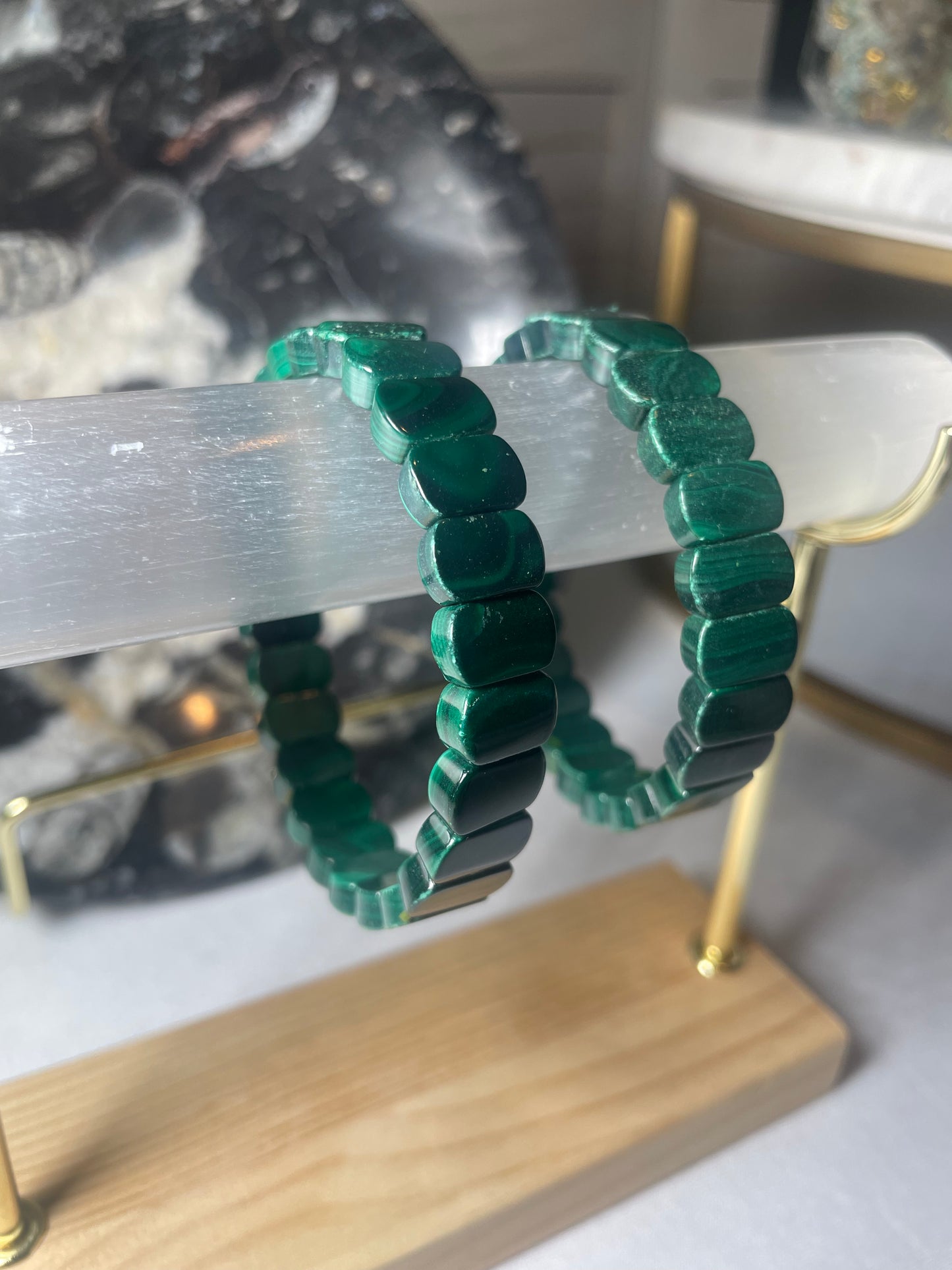 Malachite Faceted Bracelet