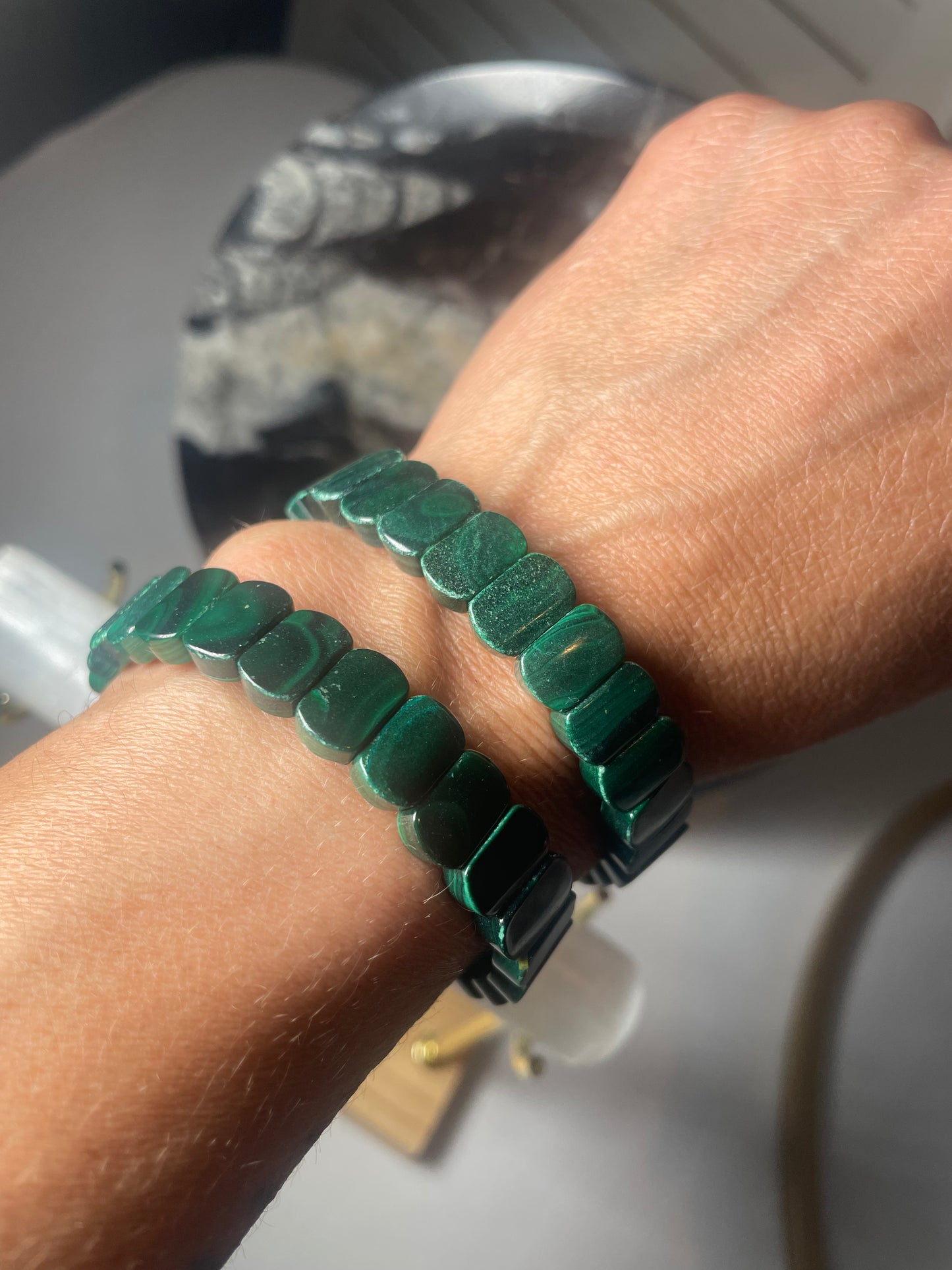 Malachite Faceted Bracelet