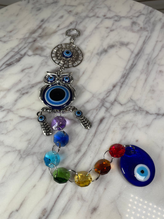 HANGING - EVIL EYE CHAKRA OWL