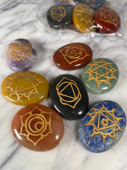 Chakra Etched Stones