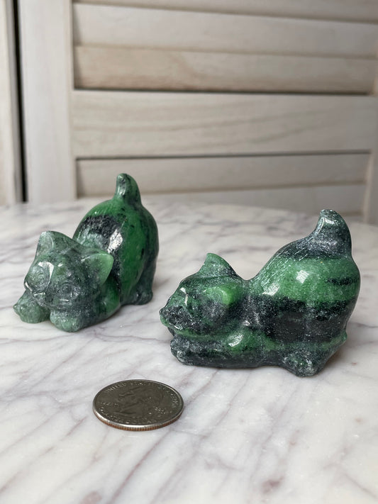 Ruby in Zoisite Cat Carving