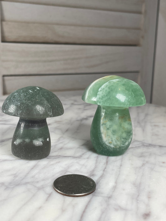 Fluorite Mushrooms Figurines