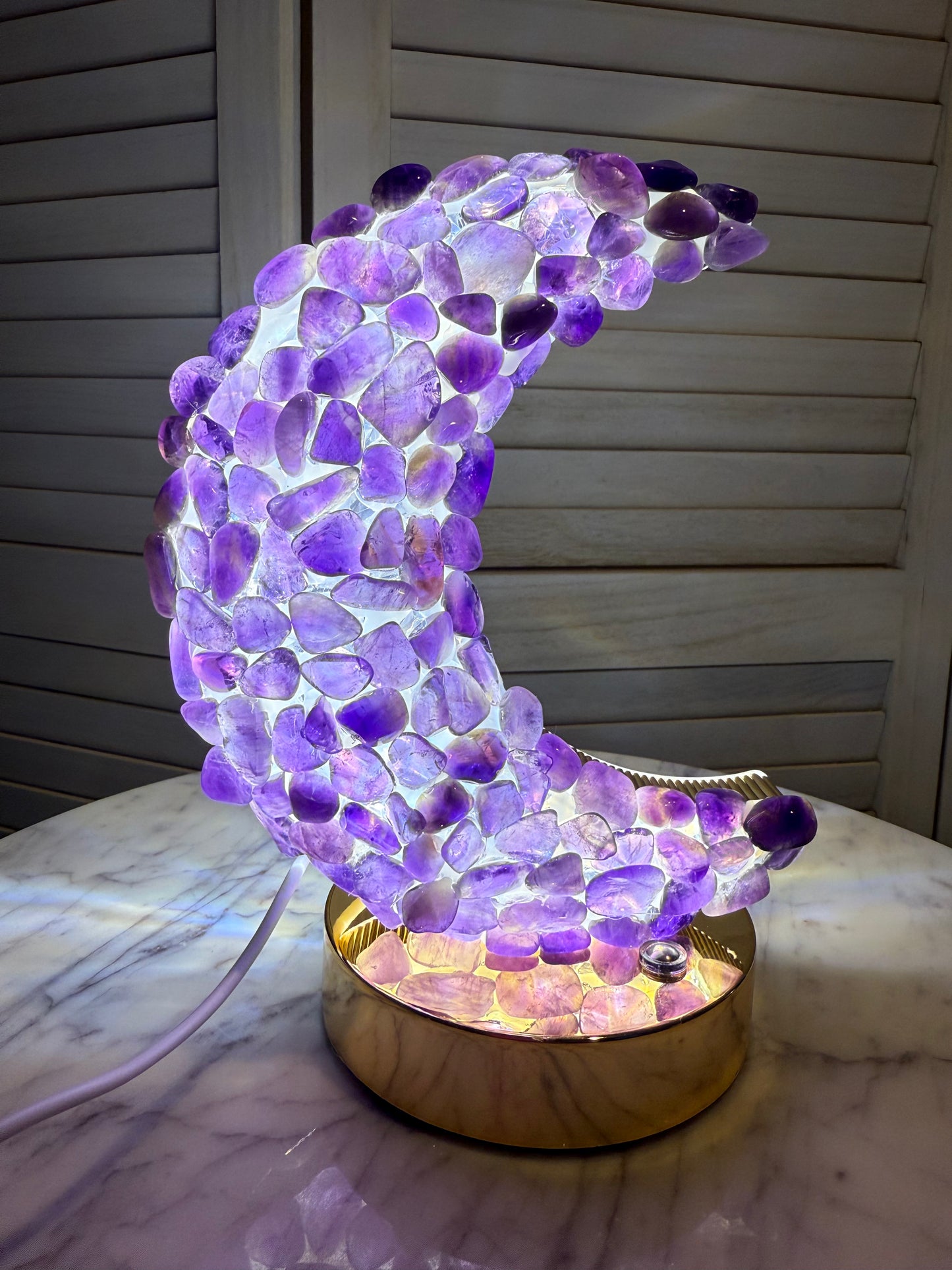 Amethyst Crescent Moon Lamp