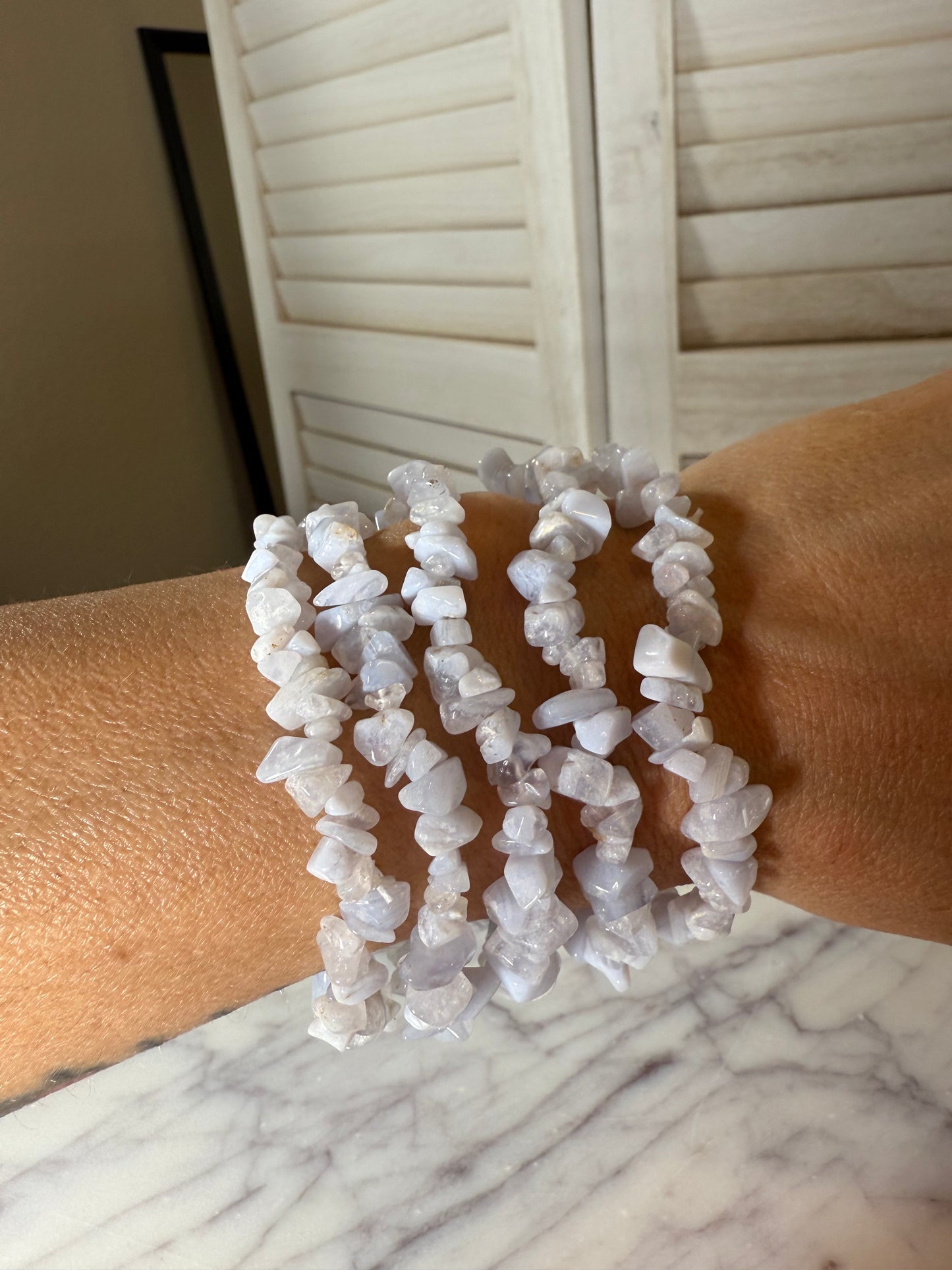Blue Lace Agate Chip Bracelet