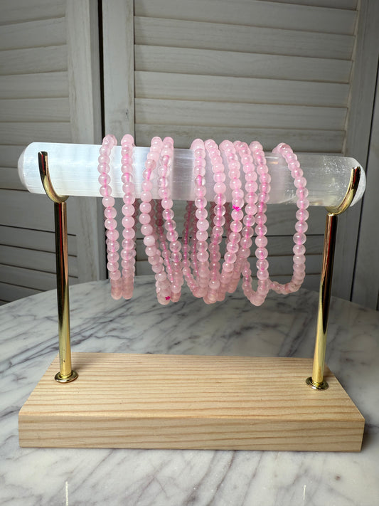 4mm Rose Quartz Bracelet