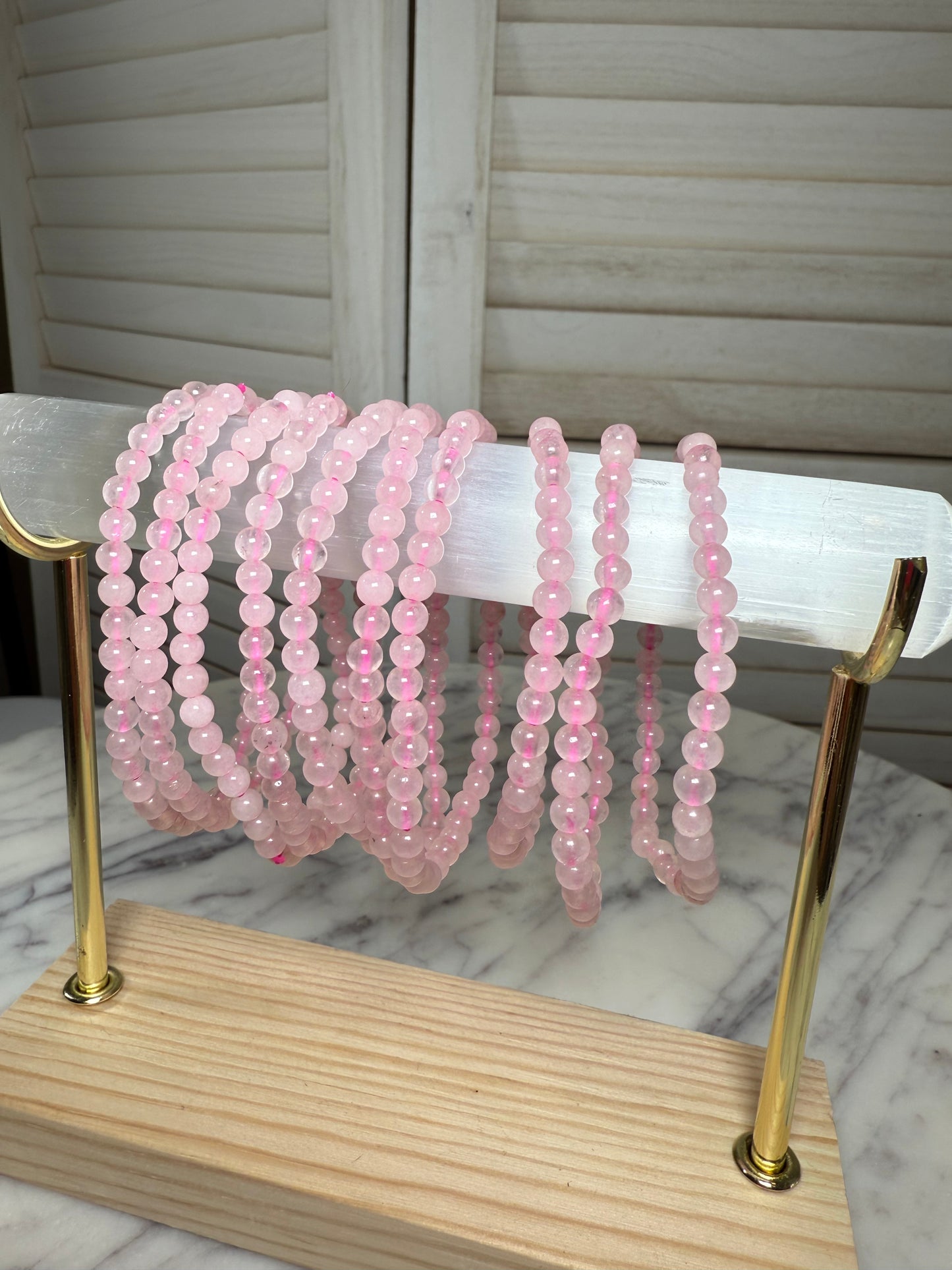 4mm Rose Quartz Bracelet