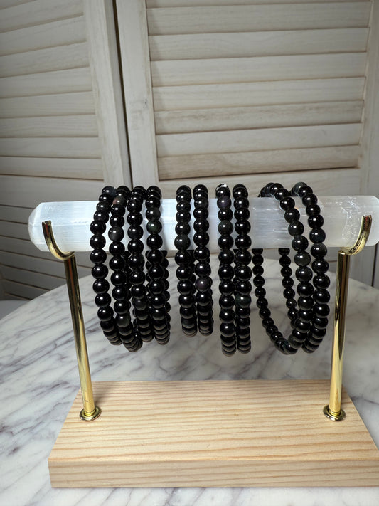6mm Black Obsidian Bracelet