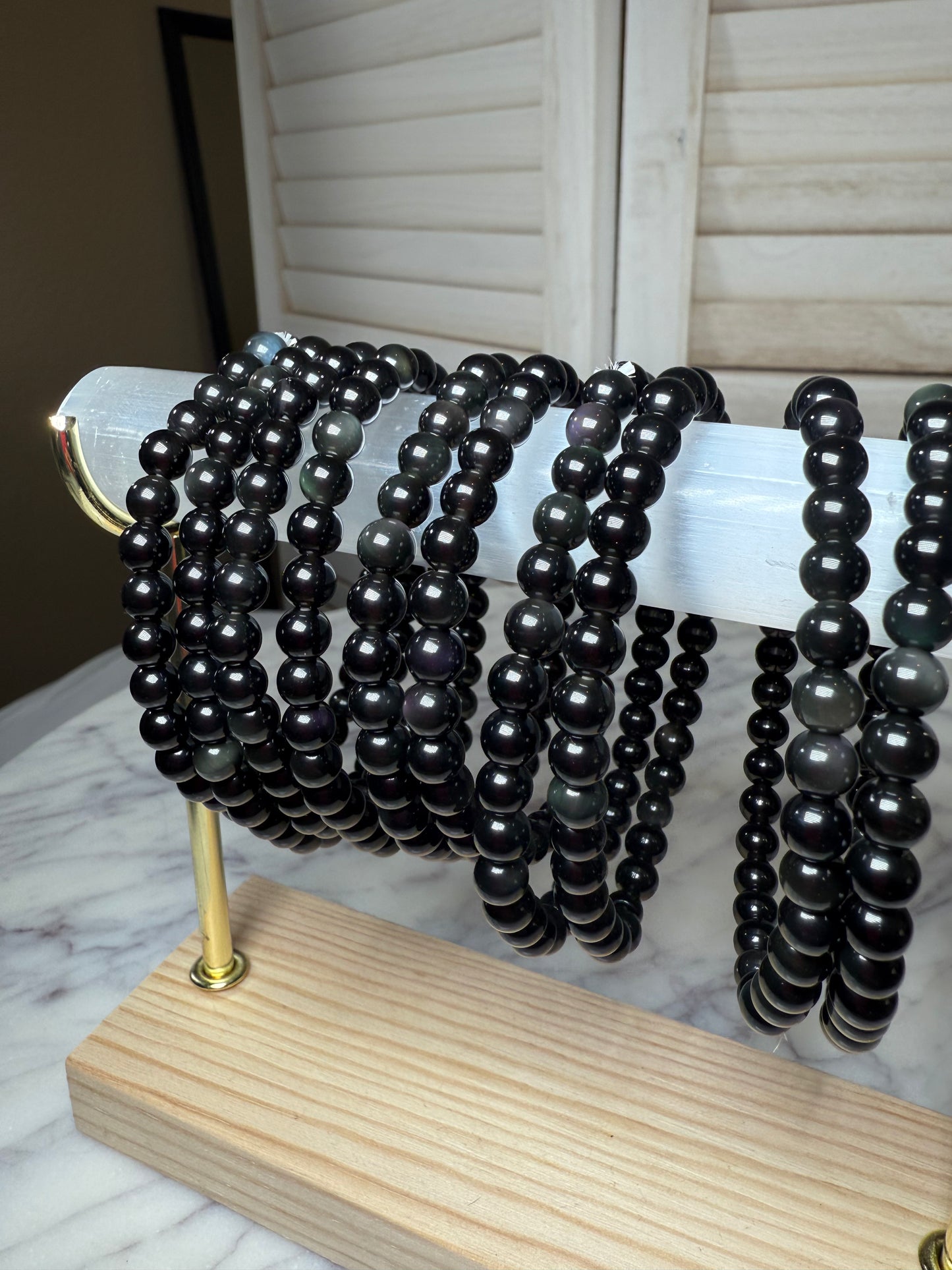 6mm Black Obsidian Bracelet