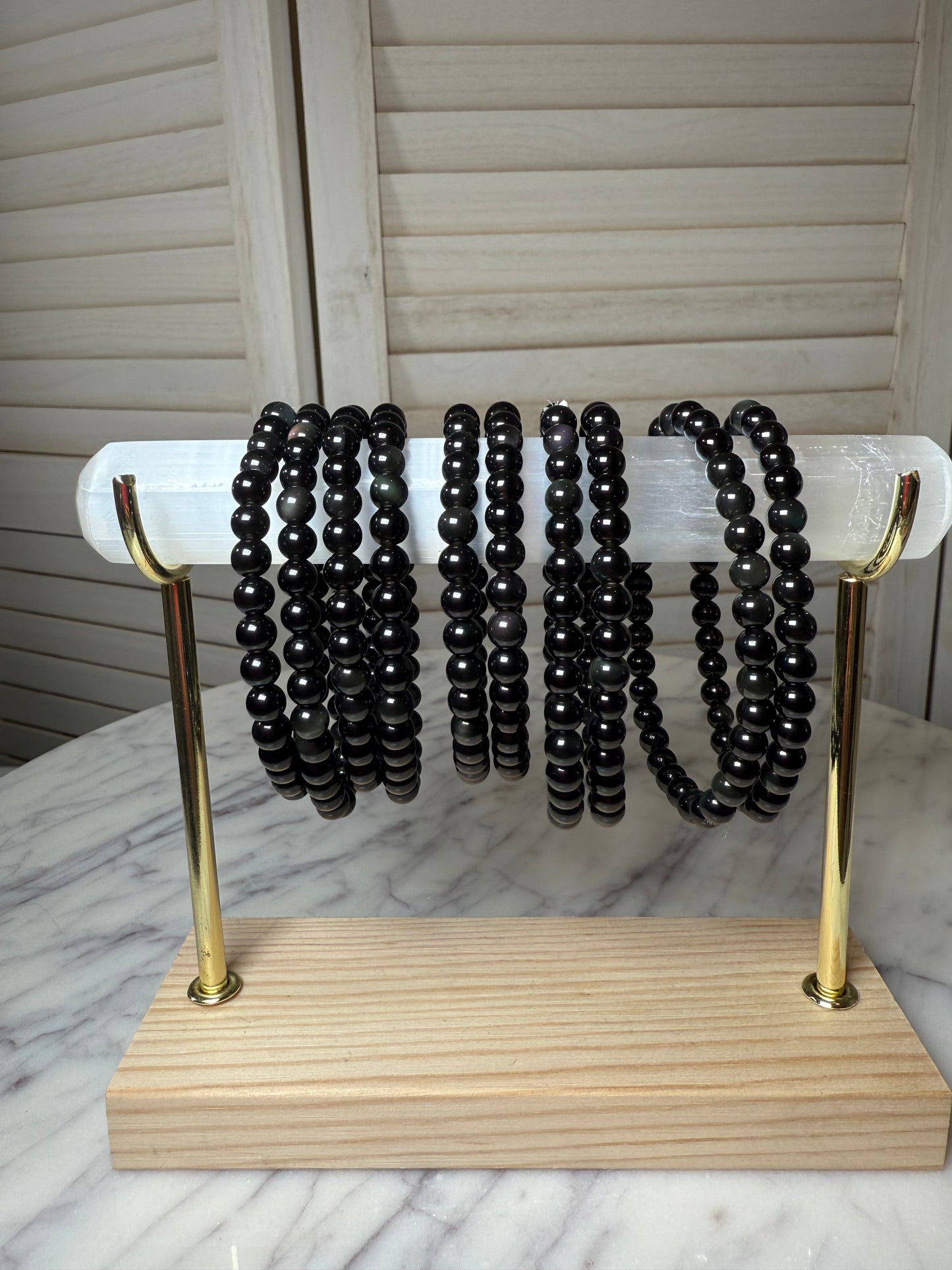 6mm Black Obsidian Bracelet