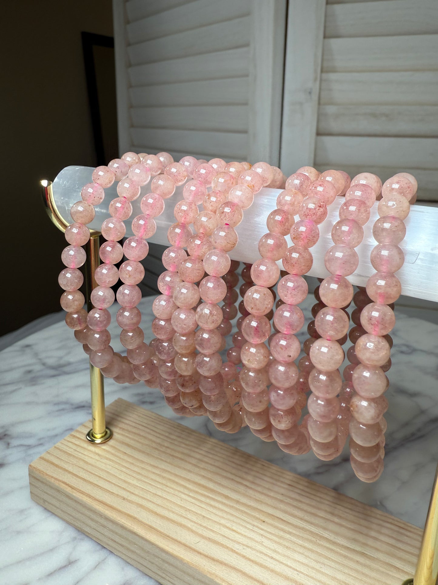 6mm Strawberry Quartz Bracelet