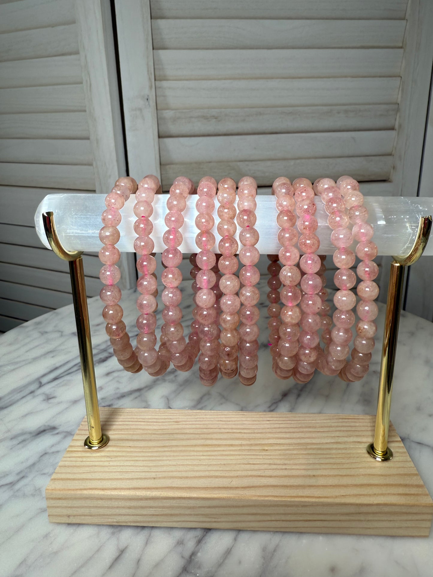 6mm Strawberry Quartz Bracelet