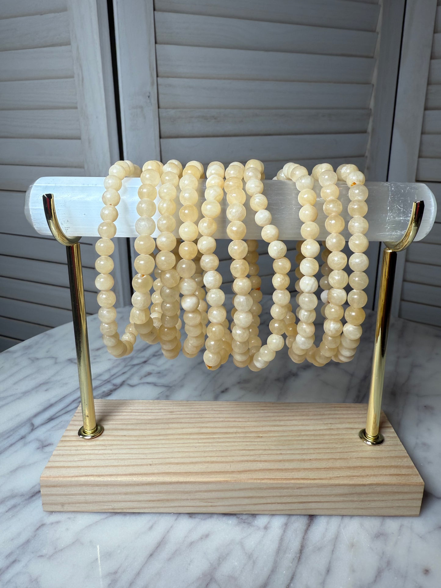 6mm Yellow Calcite Bracelet