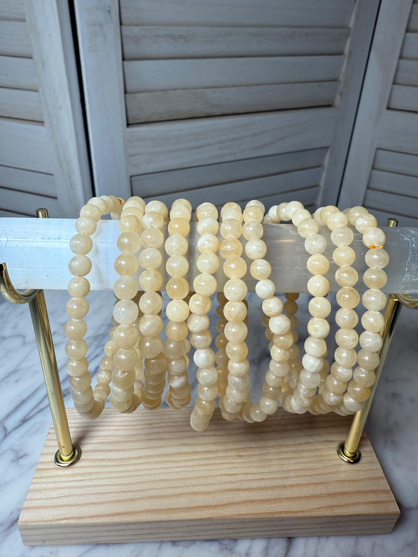 6mm Yellow Calcite Bracelet
