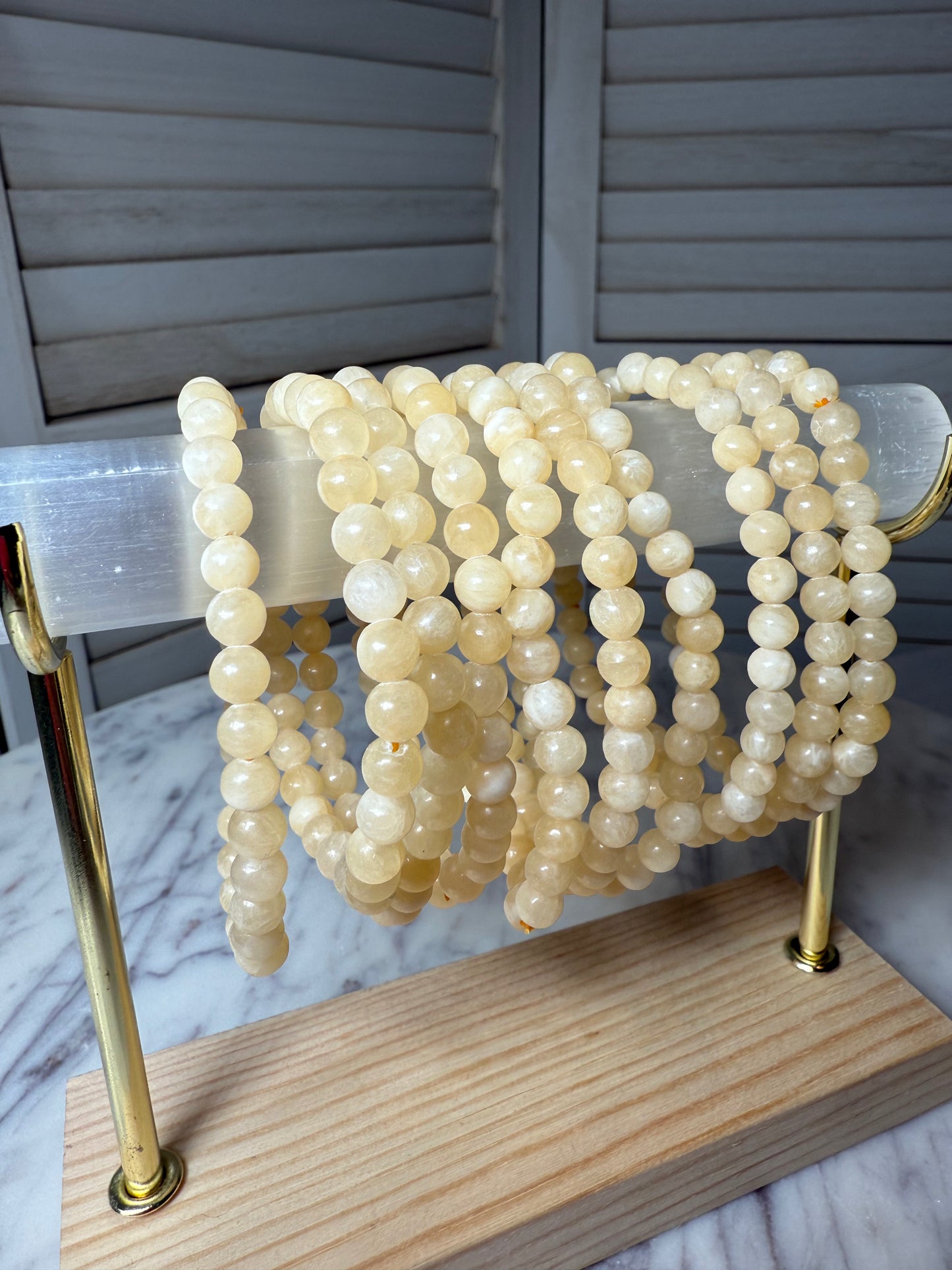 6mm Yellow Calcite Bracelet