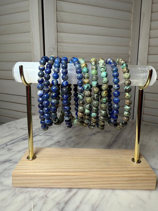 6mm Lapis Lazuli + African Turquoise Bracelet