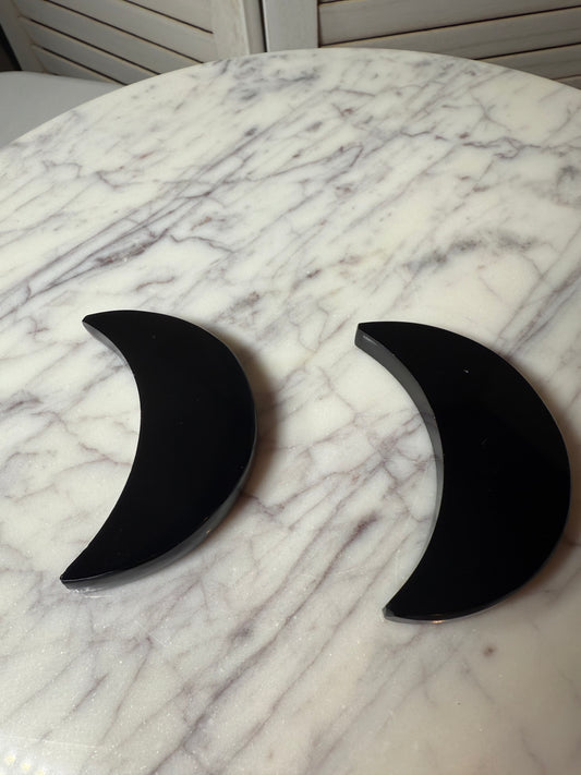 Obsidian Crescent Moon