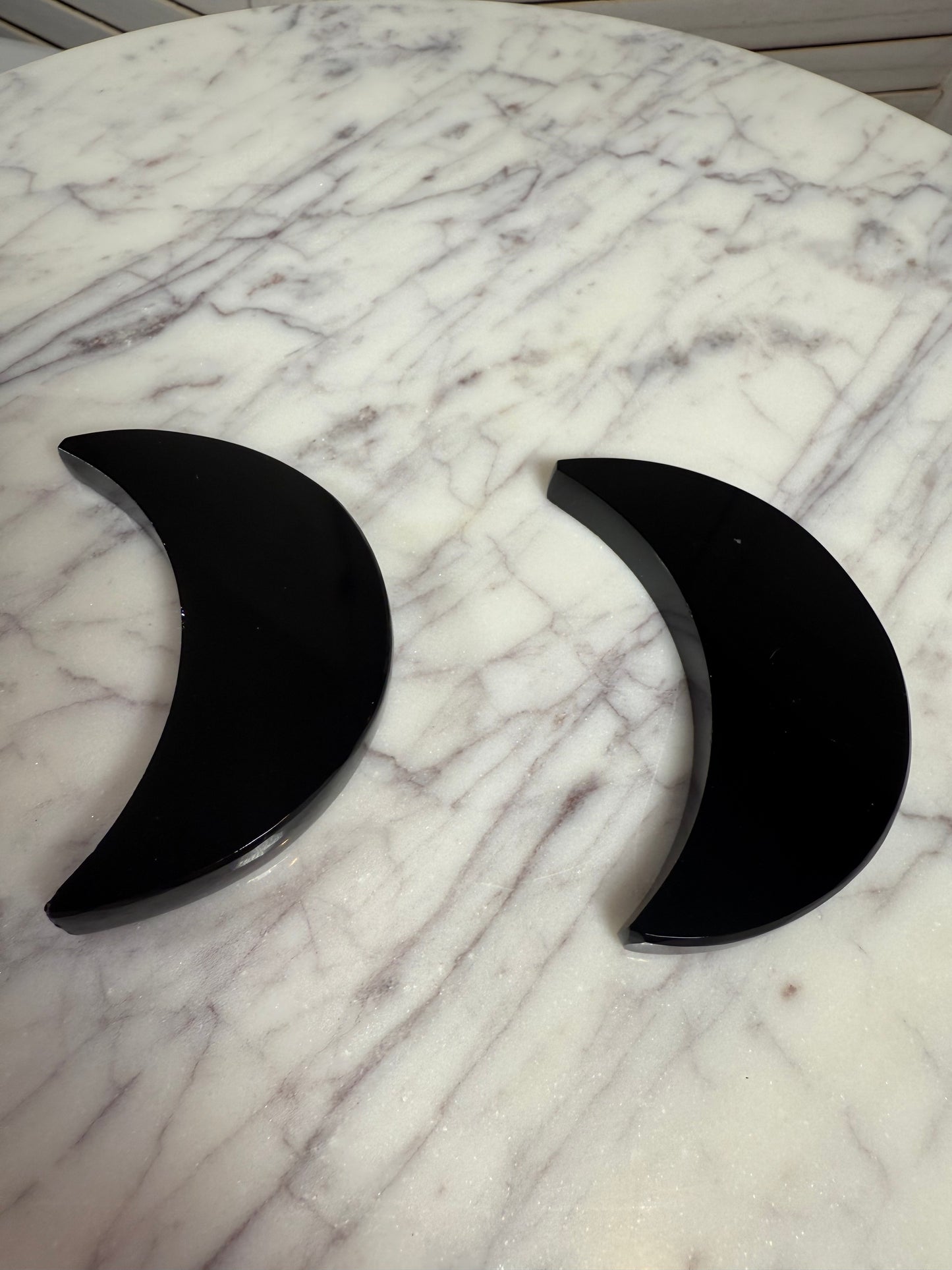 Obsidian Crescent Moon