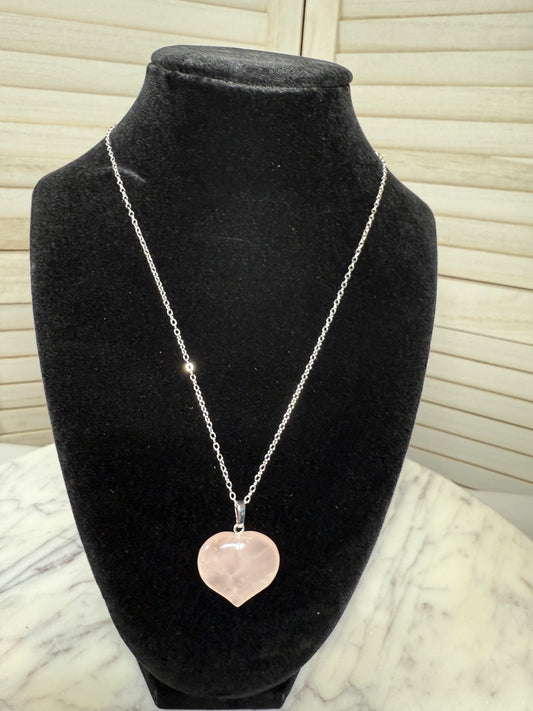 Rose Quartz Heart Pendant