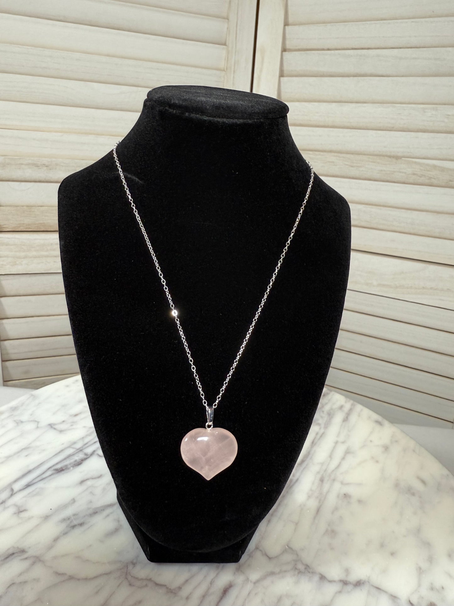 Rose Quartz Heart Pendant