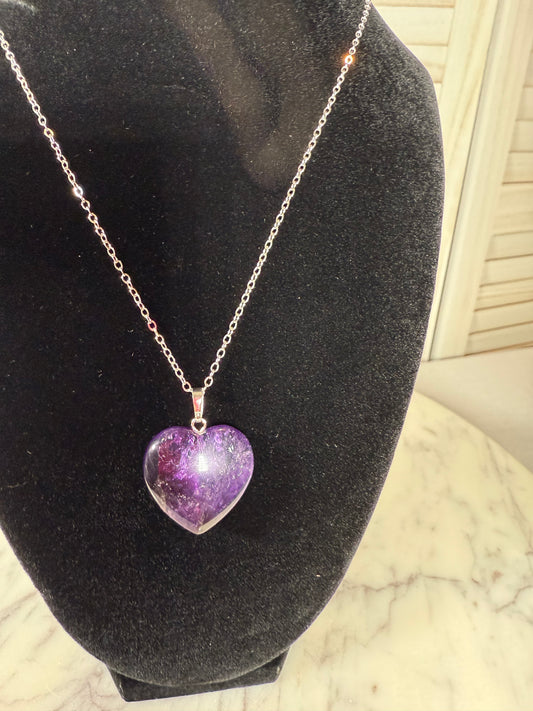 Amethyst Heart Pendant